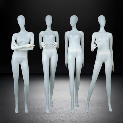 DE-LIANG Frosted Translucent Female Full Body Mannequins – Minimalist Abstract Window Display Model, Boutique Clothing Store Fashion Dress Form