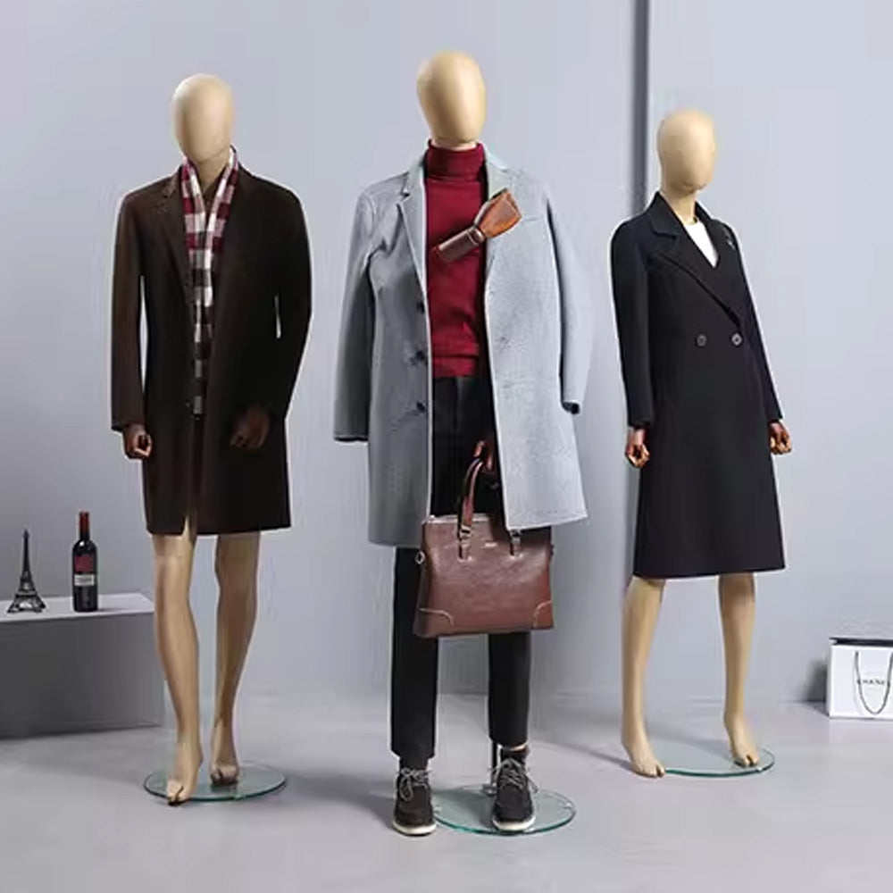 DE-LIANG Vintage Kraft Paper Mannequin - Full Body Male Female Clothing Display