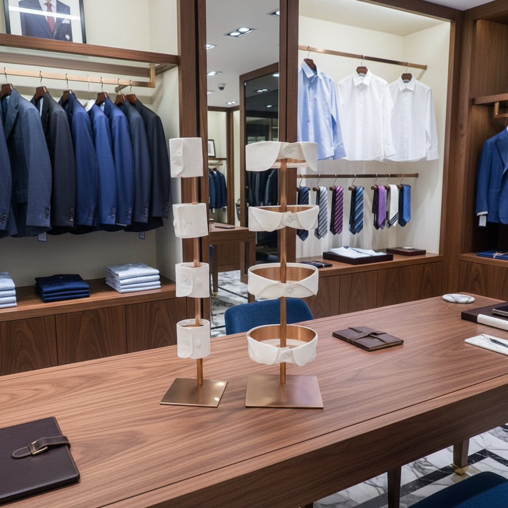 Shirt collar display stand, Stainless Collar Support Display Props, Clothing Store Shirt Neckline Storage Holder, Home Mall Display Rack