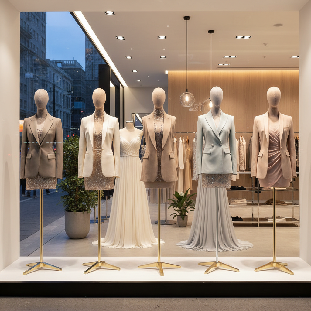 大码麂皮绒模特橱窗展示2