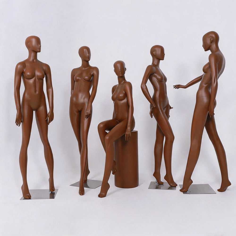 DE-LIANG Mocha Brown Female Full Body Mannequin for Boutique Window Display