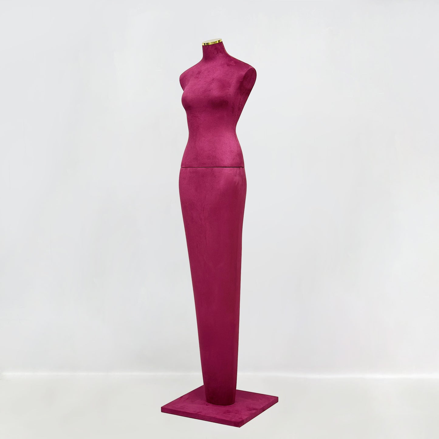DE-LIANG Burgundy Suede Female Mannequin - Full Body Dress Form for Bridal Boutique
