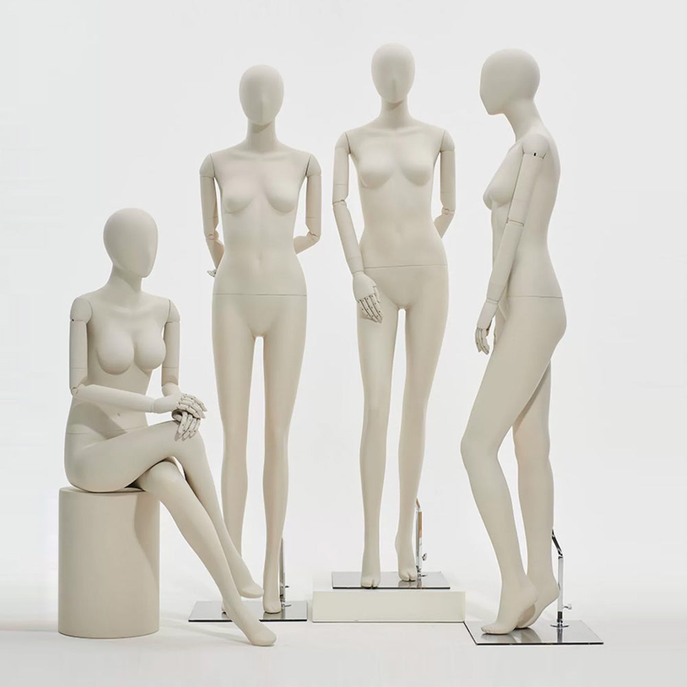 DE-LIANG Female Full Body Mannequin – Adjustable Dress Form with Torso Display, Modern Posing Mannequin for Fashion Boutiques & Window Displays