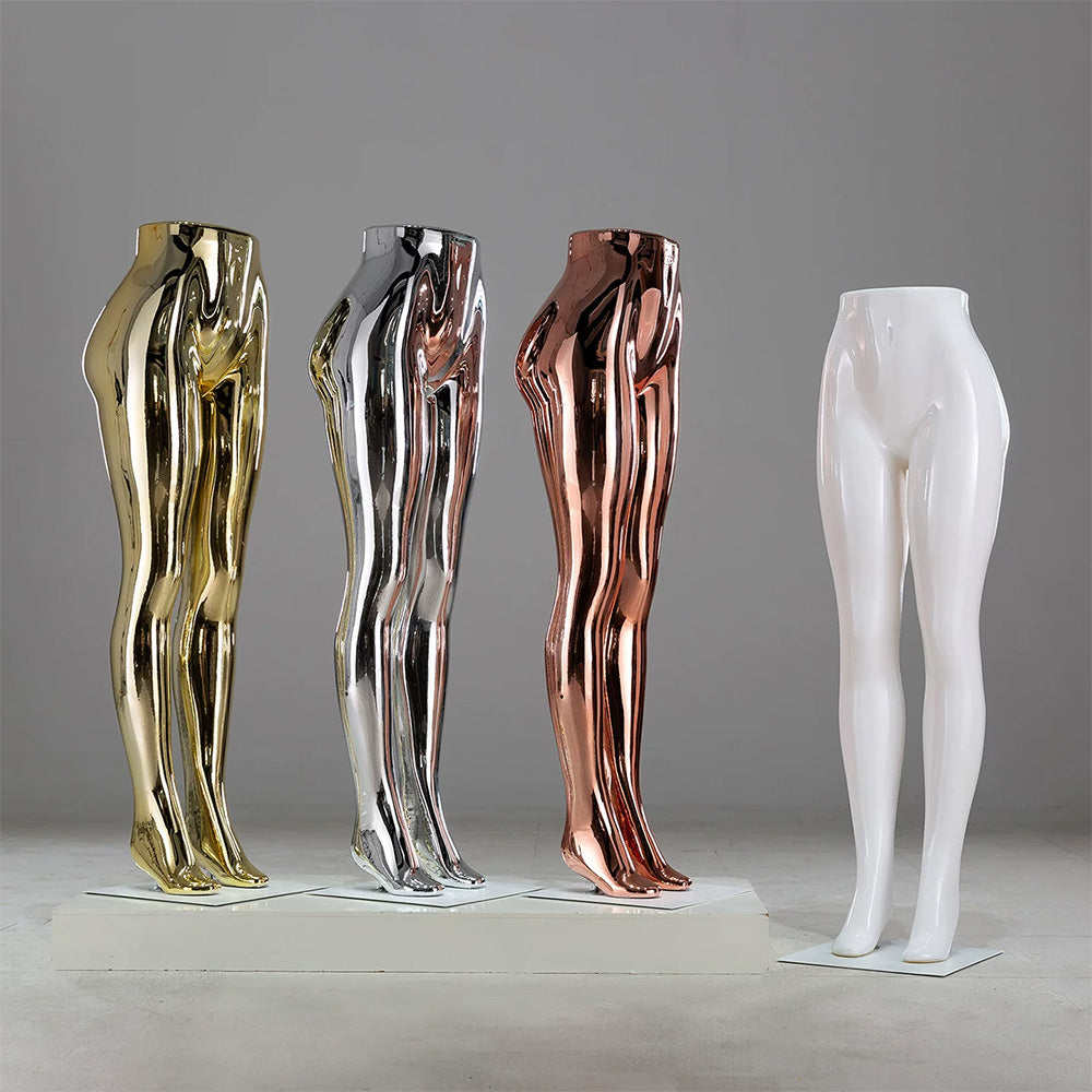 DE-LIANG Female Lower Body Mannequin Legs | Chrome Electroplated Pants Display Form