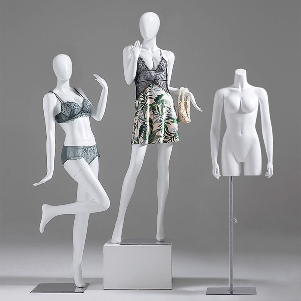 Matte White / Rose Gold Female Full Body Mannequin