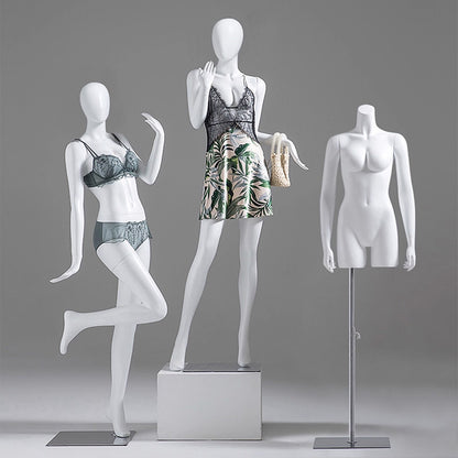 Matte White / Rose Gold Female Full Body Mannequin