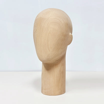 Wooden Mannequin Head Stand | Wig Hat Glasses Tie Display | DE-LIANG