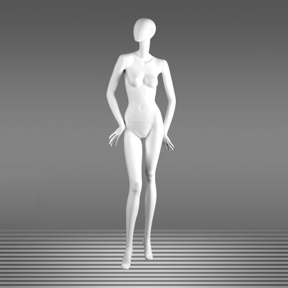 DE-LIANG Female Full Body Mannequin | Matte White Fiberglass Realistic Dress Form Display | Elegant Standing & Sitting Window Display Model for Clothing Stores, Boutiques & Fashion Exhibitions