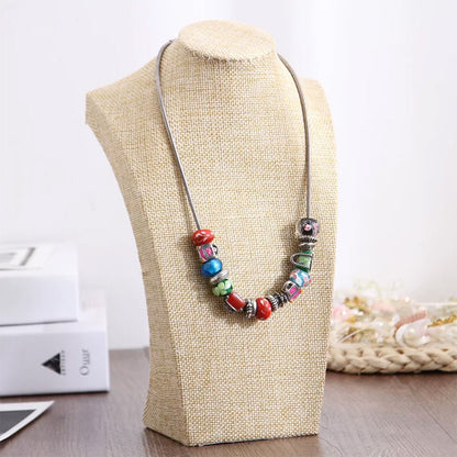 DE-LIANG Burlap Neck Mannequin Stand – Jewelry Necklace & Pendant Display Holder