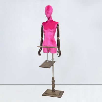 DE-LIANG Velvet Half Body Mannequin for Clothing Boutique & Retail Display | 4 Colors
