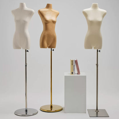 DE-LIANG Slim-Fit Female Mannequin Torso with Gold Base