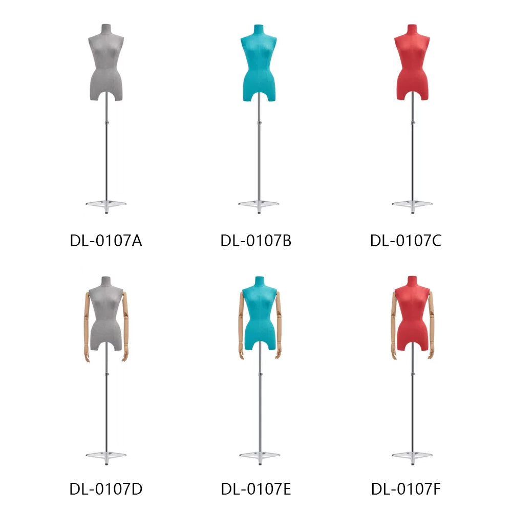 DE-LIANG Maniquí de cuerpo entero, modelo de exhibición de tela de terciopelo para mujer, hombre y niño con brazos de madera, maniquí de torso para vestidos, ropa, maniquí, conjunto de maniquíes familiares