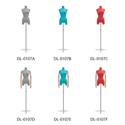 DE-LIANG Maniquí de cuerpo entero, modelo de exhibición de tela de terciopelo para mujer, hombre y niño con brazos de madera, maniquí de torso para vestidos, ropa, maniquí, conjunto de maniquíes familiares