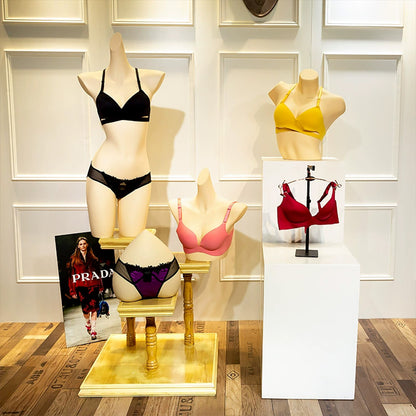 DE-LIANG Female Lingerie Half Body Mannequin - Bust Torso Hip Form Bra Panty Underwear Display Prop