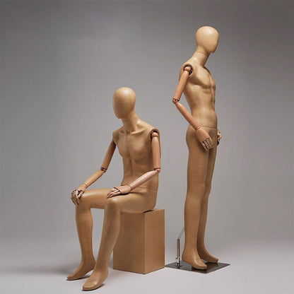 Kraft Paper Full Body Mannequin: Wooden Arms, Clothing Display