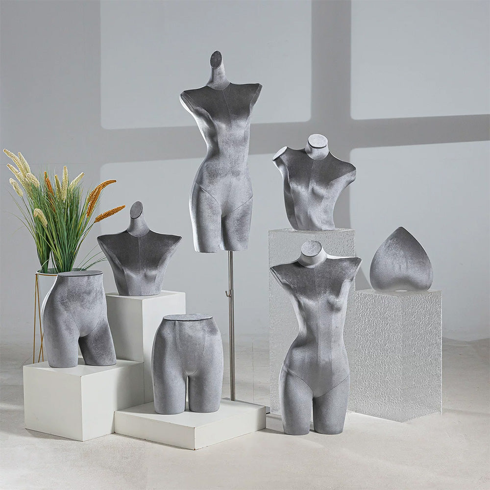 DE-LIANG Velvet Female Mannequin Torso | Lingerie Bra Underwear Display Form