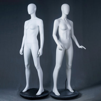DE-LIANG Abstract Female Full Body Fiberglass Mannequin – White Matte Retail Clothing Display Form