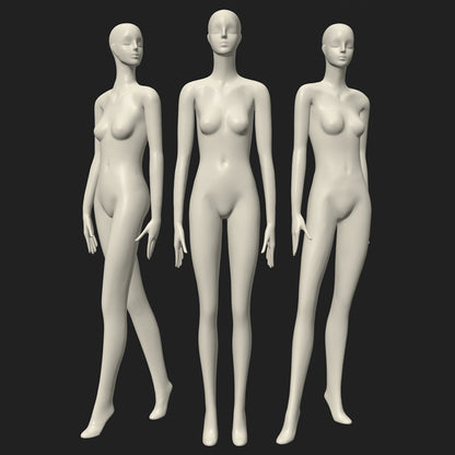 Maniquí femenino de cuerpo entero DE-LIANG: maniquí ajustable con torso para exhibición, maniquí moderno para boutiques de moda y escaparates.