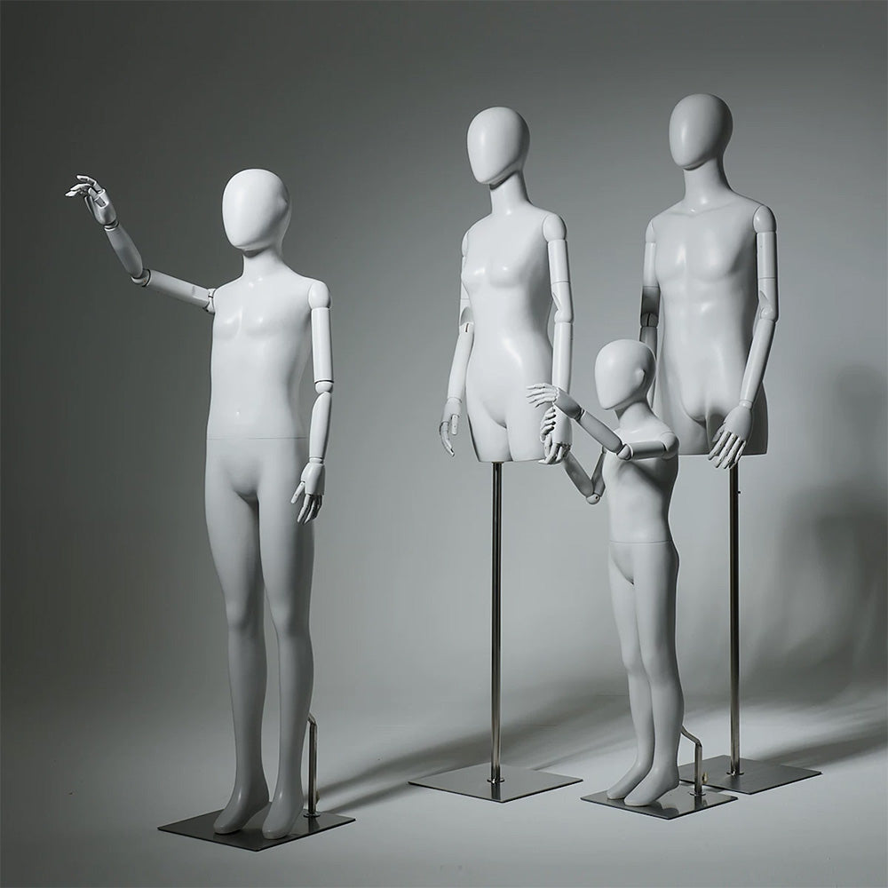 DE-LIANG Gray Youth Mannequin - Full Body Fiberglass Display Forms for Clothing Stores