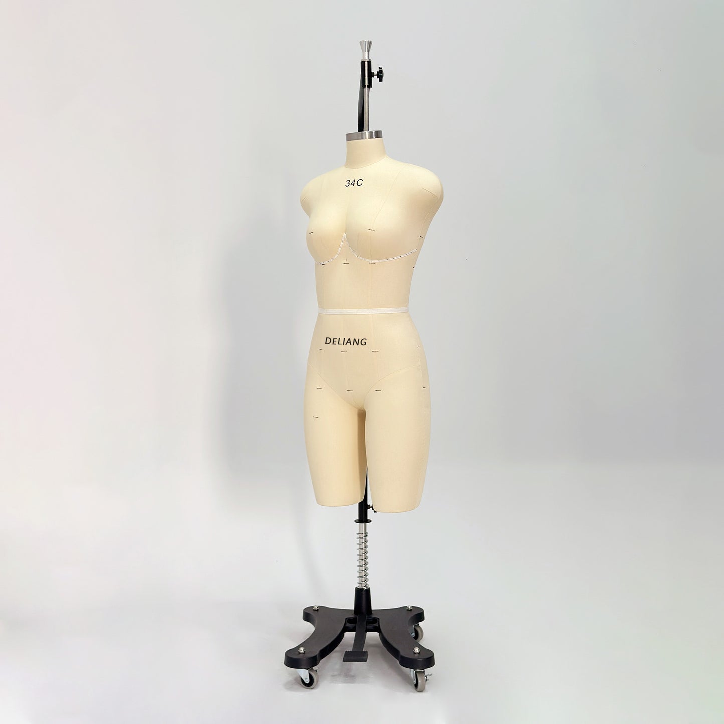 DE-LIANG Professional 34C Female Dress Form with Marking Lines – Fiberglass Tailor Dummy for Draping (Torso Only)