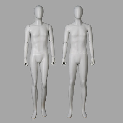 DE-LIANG Luxury Male Full Body Mannequins,Matte White Male Dress Form Display Mannequis with Base,Stand Realistic Model for Clothing Shops