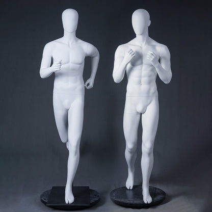 DE-LIANG Male Full Body Mannequin | White Sports Mannequin for Gym & Athletic Apparel | Running & Sportswear Display