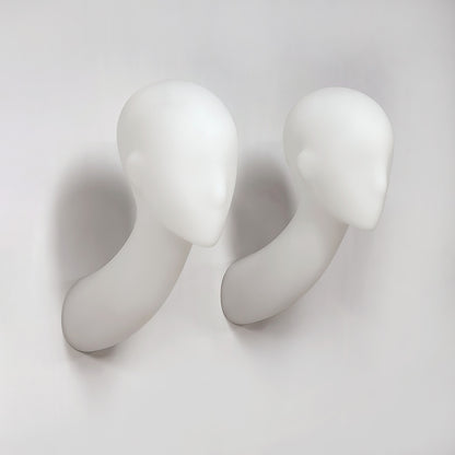 DE-LIANG Female Wall-Mounted Mannequin Head with Long Neck for Wig, Hat & Retail Display