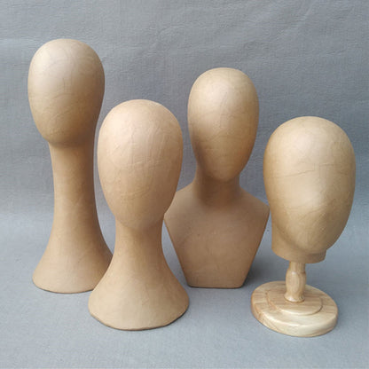 DE-LIANG Kraft Paper Mannequin Head & Dress Form for Garment Sample Display & Hat Wig