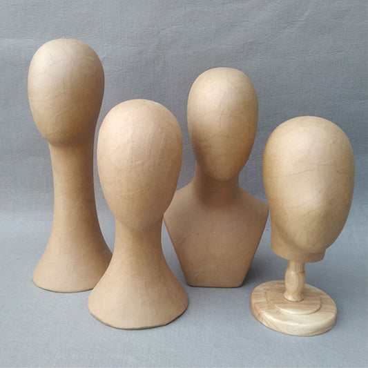 DE-LIANG Kraft Paper Mannequin Head & Dress Form for Garment Sample Display & Hat Wig