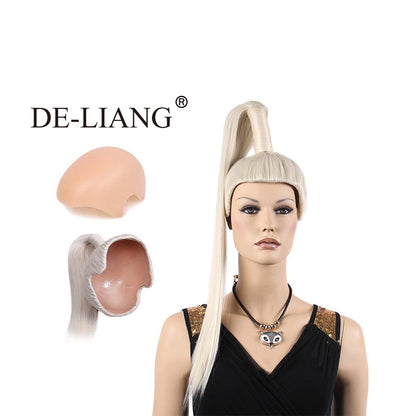 DE-LIANG Clearance Female Head Mannequin Wig Display,Colorful Hard Shell Ponytail Wig Display Mannequin Head,Use for barbershop/Clothing Shop Design Ideas and Wig Shop InteriorDesign DL2379 De-Liang Dress Forms