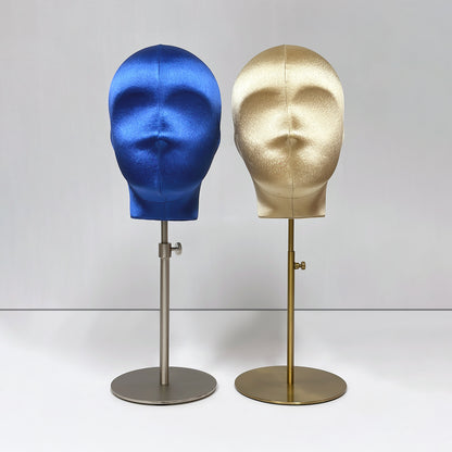 DE-LIANG Plus Size Female Silk Mannequin Head with Adjustable Stand for Wigs & Hats