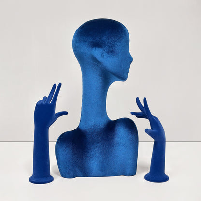 DE-LIANG Hand & Head Mannequin Display Set, Jewelry Ring Bracelet Watch Stand Prop