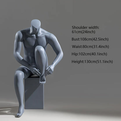 DE-LIANG Athletic Sport Mannequin Dumbbell & Sitting Pose for Gym & Sportswear Store