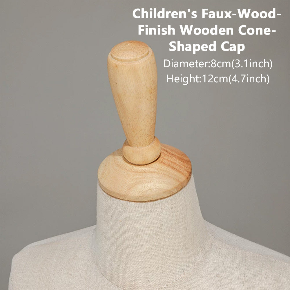 DE-LIANG Wooden Mannequin Head Cap for Clothing Store Boutique Display Dress Form