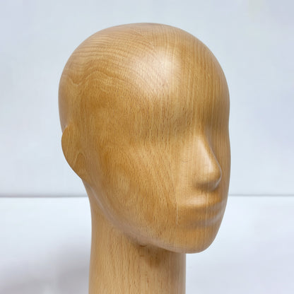 DE-LIANG Wooden Mannequin Head Stand for Hats Wigs & Glasses | Beechwood Display Model