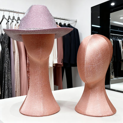 DE-LIANG Luxury Pinnable Linen Mannequin Head: Fashion Style Jewelry, Wig, Hat, Sunglasses, Sarves Display