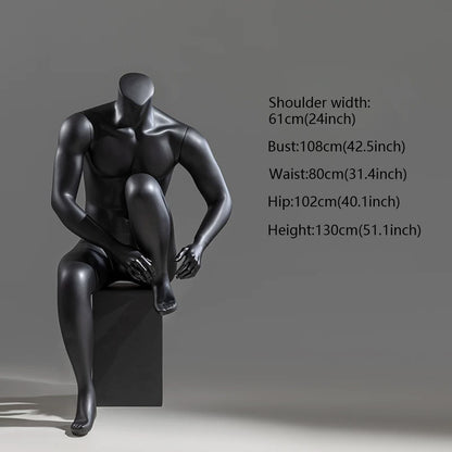 DE-LIANG Athletic Sport Mannequin Dumbbell & Sitting Pose for Gym & Sportswear Store