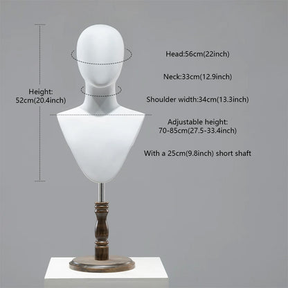 DE-LIANG Cosplay Mannequin Head Stand | Wigs Hats Jewelry | Extra-Long Wig Display