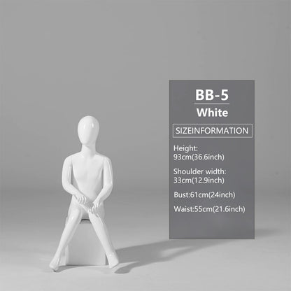 DE-LIANG Child Mannequin Display Forms – Standing & Sitting Poses (Ages 2–15)