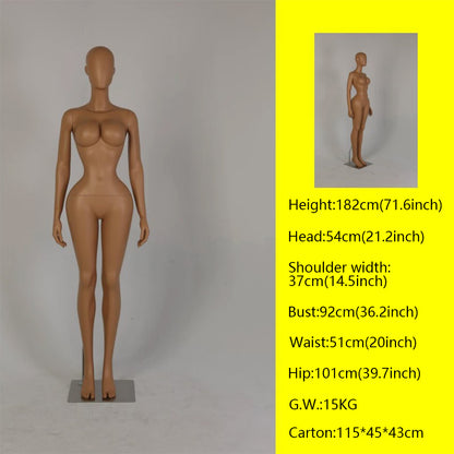 DE-LIANG Female Full Body Mannequin | 6 Skin Tones | Fiberglass Retail Display Form