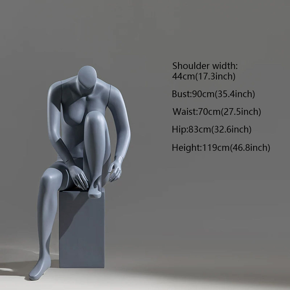 DE-LIANG Athletic Sport Mannequin Dumbbell & Sitting Pose for Gym & Sportswear Store