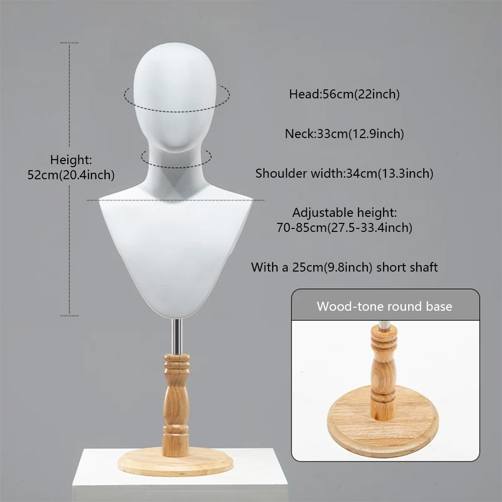 DE-LIANG Cosplay Mannequin Head Stand | Wigs Hats Jewelry | Extra-Long Wig Display