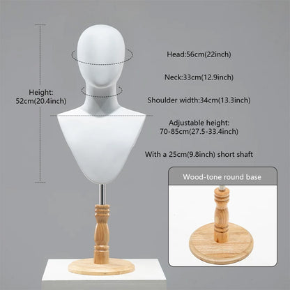 DE-LIANG Cosplay Mannequin Head Stand | Wigs Hats Jewelry | Extra-Long Wig Display