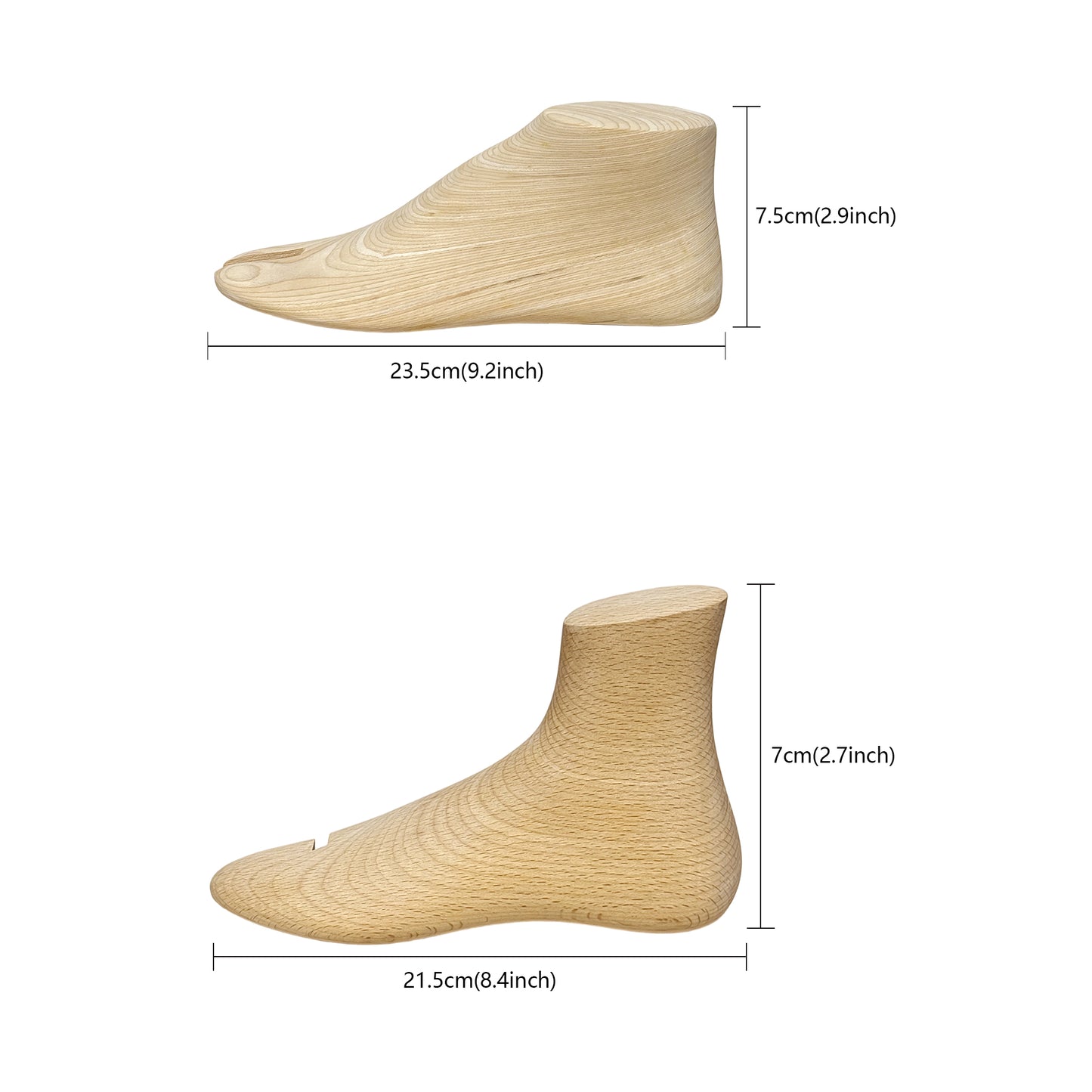 DE-LIANG Solid Wood Tabi Foot Form – Shoe Last & Display Stand for Sandals, Flip Flops