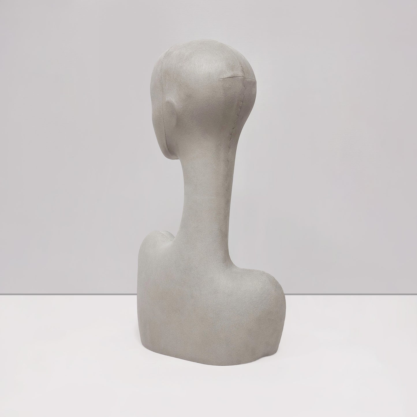 DE-LIANG Swan Neck Velvet Mannequin Head, Fiberglass Wig & Jewelry Display
