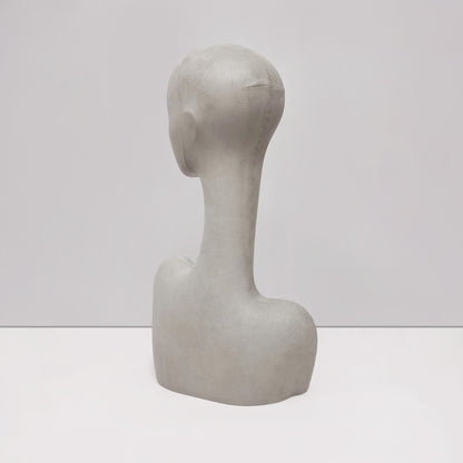 DE-LIANG Swan Neck Velvet Mannequin Head, Fiberglass Wig & Jewelry Display