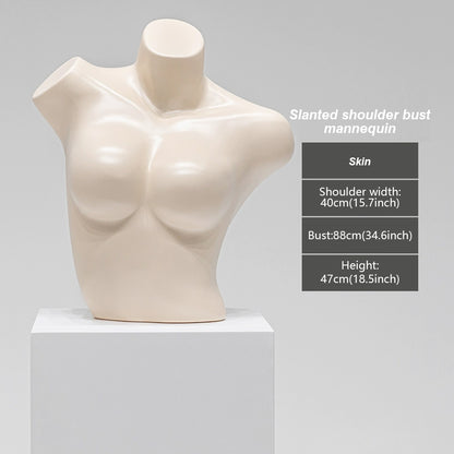 Mannequin de vitrine en velours à demi-corps féminin DE-LIANG, buste féminin avec bras en bois, mannequin de vitrine DL0040