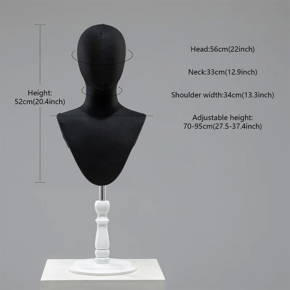 DE-LIANG Cosplay Mannequin Head Stand | Wigs Hats Jewelry | Extra-Long Wig Display