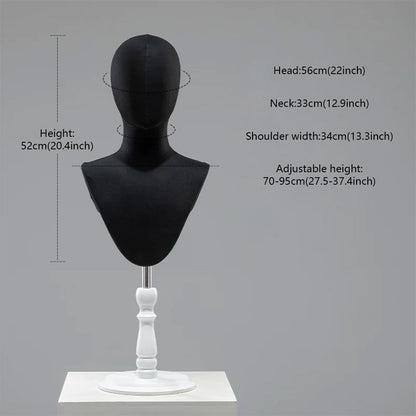 DE-LIANG Cosplay Mannequin Head Stand | Wigs Hats Jewelry | Extra-Long Wig Display