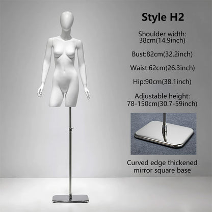 DE-LIANG Female Lingerie Mannequin | Half Body Torso Dress Form for Underwear Display